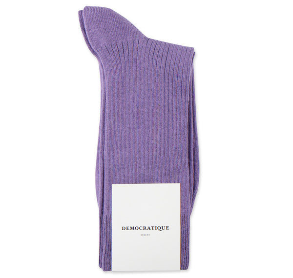 Fine Rib Socks Clear Purple